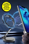 Katlanır Tüm Telefonlarla Uyumlu Güçlü Manyetik Araç Telefonu Tutacağı Telefon  Standı - 1