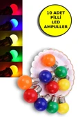 10 Adet Dış Mekan Peri Işıkları Turuncu Ev Dekoru Festoon Işıkları Dış Mekan Ampulü Renkleri - 1