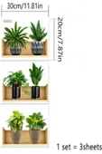 Raflı Bitki Tasarımlı Yapışkanlı Sticker 20*30 Cm 3lü Set Mc-663 - 5