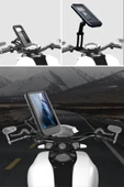 360 ° Dönebilir Su Geçirmez Telefon Tutacağı Motosiklet, Bisiklet, Atv Koluna Takılabilen - 3