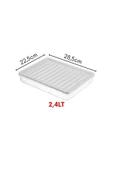 2 Li Set Freshbox Mikrodalga Ve Difrize Uygun Saklama Kabı Gri - 5