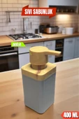 1 Adet Akrilik Sıvı Sabunluk Mutfak Banyo Sabunluk Seti- 400 ml Kahverengi - 1