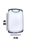 1 Adet Plastik, Kaydırmaz, Kesme Panosu/ Kesme Tahtası Gri&Beyaz 40x24 - 5