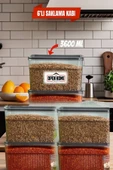 6'lı Sızdırmaz Kapaklı 3600 ml Buzdolabı Organizer -Saklama Kabı - 1
