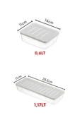 6 Li Set Freshbox Mikrodalga Ve Difrize Uygun Saklama Kabı Set Gri - 7