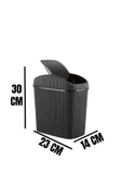 6 Lt Çöp Kovası, Mutfak, Banyo, Tuvalet, Ofis Çöp Kutusu Siyah - 5