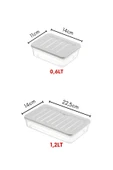 6 Lı Set Freshbox Mikrodalga Ve Difrize Uygun Saklama Kabı Set Gri - 7