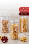 Sızdırmaz Kapaklı Saklama Kabı Şeffaf 2100 Ml 3'lü thumbnail 1