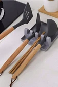 Pratik Çoklu Kepçe Kaşık Ve Kapak Tutma Aparatı Kaşıklık Kapak Tutucu - 3