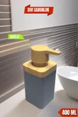1 Adet Akrilik Sıvı Sabunluk Mutfak Banyo Sabunluk Seti- 400 ml Gri - 1