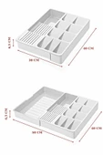 Maxi Ayarlanabilir Kayar Kızaklı Çekmece Içi Bıçaklık & Kaşıklık Beyaz - 4