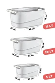 3'lü Set Ahşap Kulplu Çok Amaçlı Düzenleyici Retro Sepet Beyaz - 3