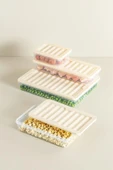 6'lı Set Freshbox Mikrodalga Ve Difrize Uygun Saklama Kabı Set 2 - X2 1,2 Lt / X4 0,6 Lt Krem - 4