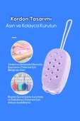 2'li Silikon Banyo Sabun Kesesi Hazneli Şampuan Peeling Vücut Masaj Fırçası Sabunluk Lif Sabunlu - 4