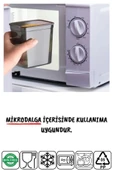 Etiketli 12 Adet 550 Ml Ekonomik Kırılmaz Antrasit Saklama Kabı - 4