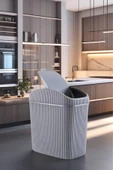 6 Lt Çöp Kovası, Mutfak, Banyo, Tuvalet, Ofis Çöp Kutusu Gri - 4