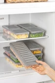 6 Lı Set Freshbox Mikrodalga Ve Difrize Uygun Saklama Kabı Set Gri - 6