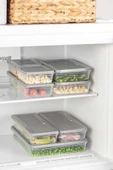 6 Li Set Freshbox Mikrodalga Ve Difrize Uygun Saklama Kabı Set Gri - 6