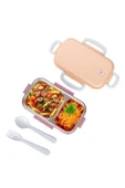 1 Adet Benmarili Paslanmaz Çelik Yemek Kabı 2 Bölmeli Beslenme Kabı Saklama Kabı Lunch Box thumbnail 7