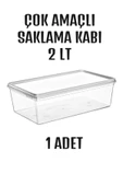 1 Adet Kendinden Kapaklı Derin Dondurucuya Uygun Saklama Kabı 2 Lt - 1