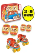 Paw Patrol Çantalı Dizlik ve Dirseklikli 4 Teker Paten Seti-Kırmızı- (22-29 Numara Ayarlanabilir) - 1