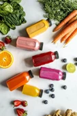 5 Adet Smoothie Detoks Şişesi Şeffaf Plastik Sızdırmaz Kapak Köşeli Meyve Suyu Şişesi 250 ML - 2