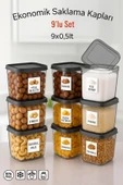 9'lu Set Saklama Kabı – Antrasit Renkli, Pratik ve Şık 550 ML - 2