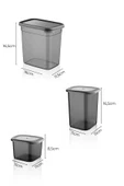 8'li Set Saklama Kabı – Antrasit Renkli, Pratik ve Şık 2x2lt-2x1,2lt-4x550 ML - 4