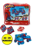 Spiderman Çantalı Dizlik ve Dirseklikli 4 Teker Paten Seti - (22 - 29 Numara için Ayarlanabilir) - 1