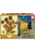 Vincent Van Gogh Teras Kafe Ve Ayçiçekleri 2x1000 Parça Puzzle - 1