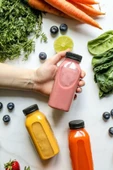 6 Adet Smoothie Detoks Şişesi Şeffaf Plastik Sızdırmaz Kapak Köşeli Meyve Suyu Şişesi 250 ML - 4