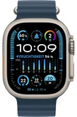Apple Watch Ultra 2 GPS + Cellular 49mm Natürel Titanyum Kasa ve Mavi-Ocean Kordon Akıllı Saat - 2
