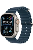 Apple Watch Ultra 2 GPS + Cellular 49mm Natürel Titanyum Kasa ve Mavi-Ocean Kordon Akıllı Saat - 1