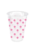 Süpertrend  Roll-up Plastik Bardak Pembe Puantiyeli Şeffaf 250cc 25li - 1