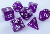 7 adet/takım akrilik şeffaf glitter polyhedron DND zar COC zar oyunu thumbnail 1
