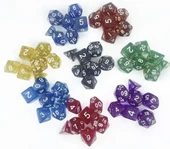 7 adet/takım akrilik şeffaf glitter polyhedron DND zar COC zar oyunu thumbnail 2