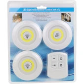 Uzaktan Kumandalı Yapışkanlı 3'lü Led Spot Lamba - 1