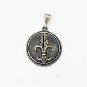 Opsidyen Taşlı Model Gümüş Erkek Kolye thumbnail 1