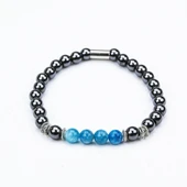 HEMATİT VE AKİK TAŞI MİSİNA LASTİKLİ BİLEKLİK thumbnail 1