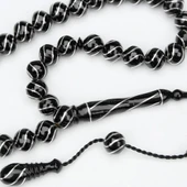 Oltu Taşı Küre Kesim Çeşmi Bülbül İşlemeli Tespih thumbnail 4