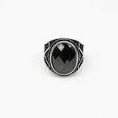 Faset Kesim Opsidyen Taşlı Model Erkek Yüzük thumbnail 2