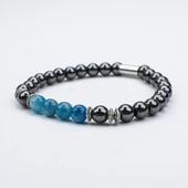 HEMATİT VE AKİK TAŞI MİSİNA LASTİKLİ BİLEKLİK thumbnail 4