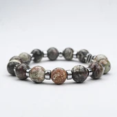 KAR TANESİ OPSİDYEN VE OLTU TAŞI  MİSİNA LASTİKLİ BİLEKLİK thumbnail 2
