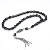 Oltu Taşı Beyzi Kesim  Gümüş Püsküllü Oltu Taşı Tespih thumbnail 2