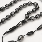 Oltu Taşı Ötr İşleme On İkili Damal İşlemeli Tespih thumbnail 5