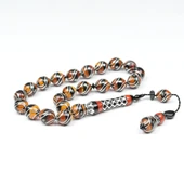 Oltu Taşı Maskot Çift Çeşmi Bülbül İşlemeli Tespih thumbnail 1