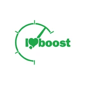 I love Boost Araba Sticker 17x17 Cm Yeşil - 1