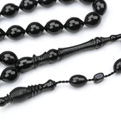 Oltu Taşı Beyzi Kesim Nakkaş Oyma İmame Tespih thumbnail 2