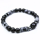 OPSİDYEN VE OLTU TAŞI LASTİKLİ BİLEKLİK thumbnail 1