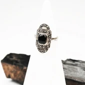 Kilit Model Oltu Taşı Kadın Yüzük thumbnail 1